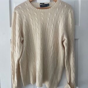 Polo by Ralph Lauren Cream Cable Knit Sweater XL